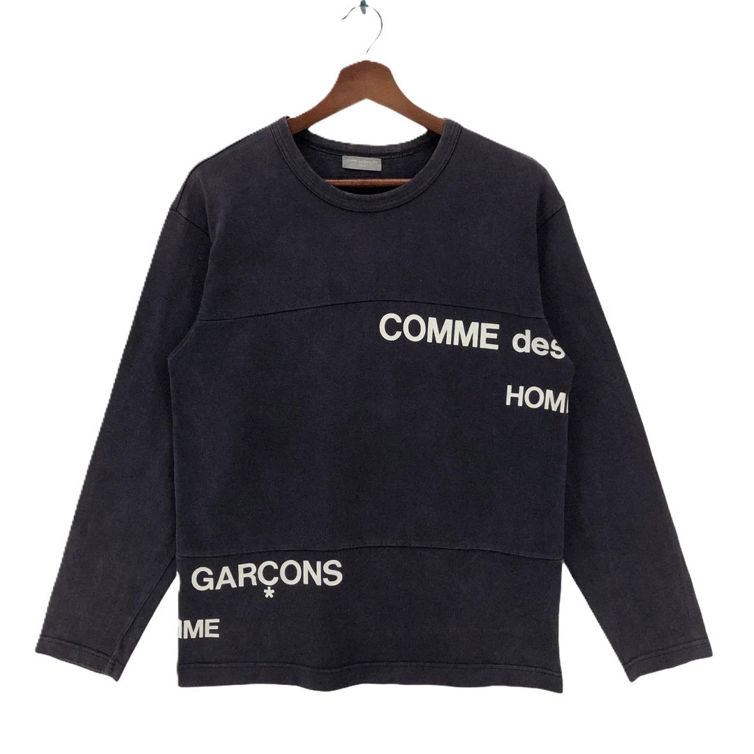 AW 2001 CDG "Split Logo" Deconstructed Long Sleeve Shirt