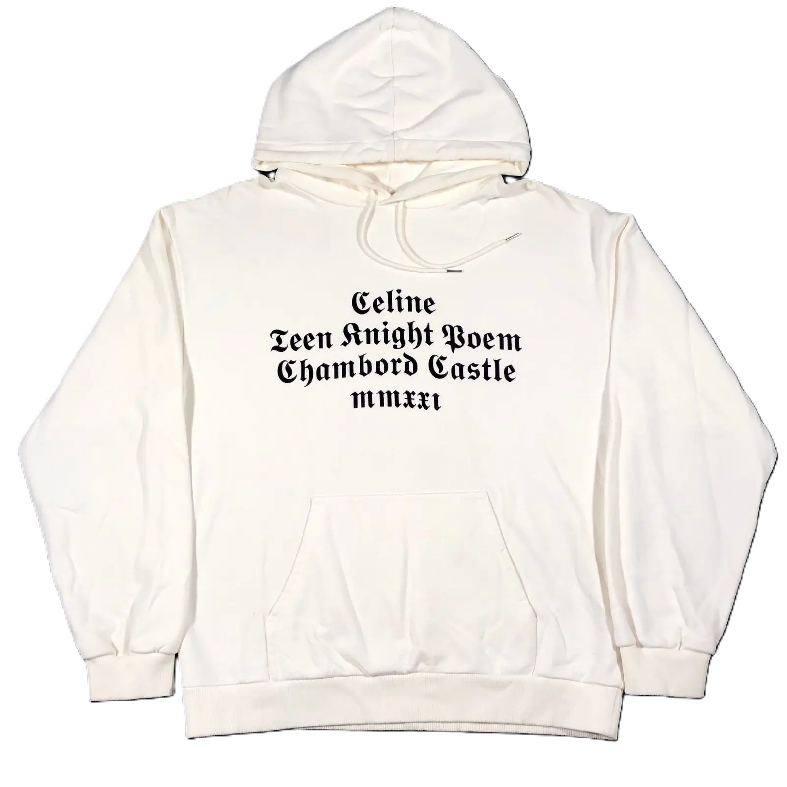 Celine AW21 "Teen Knight Poem" White Hoodie