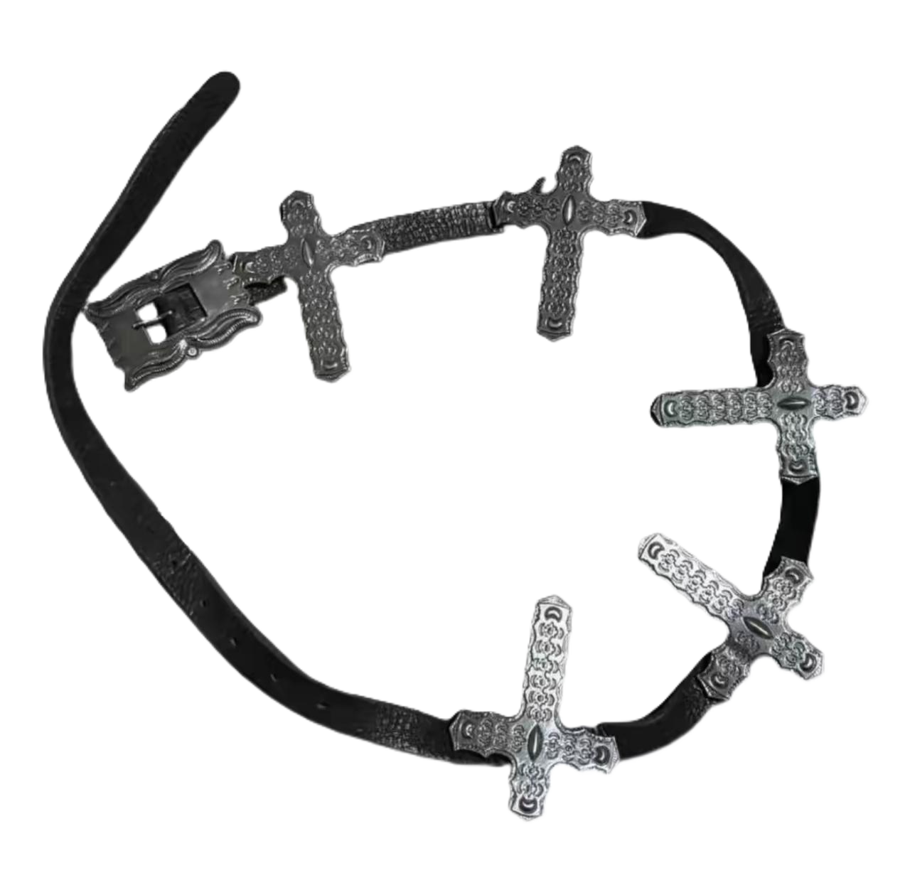 L.G.B. Cross Concho Leather Belt