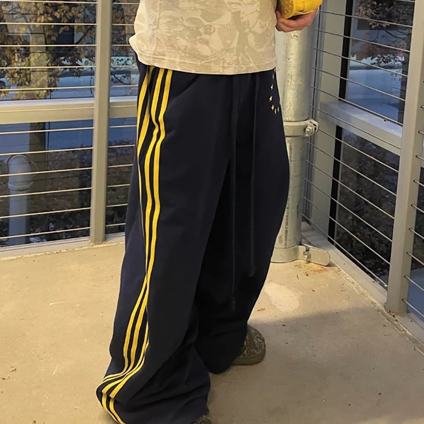 American street retro side striped sports trousers oversize couple's same style loose casual straight pants trendy
