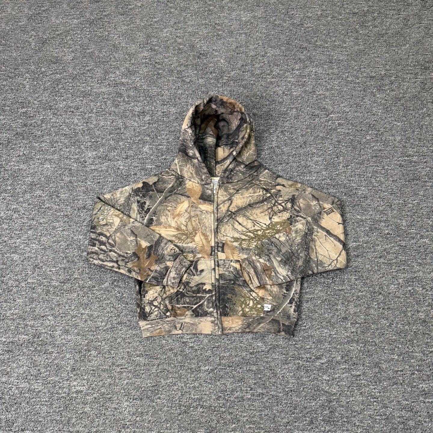 American high street camouflage branch print hooded cardigan sweatshirt couple loose casual polar fleece zipper jacket trendy