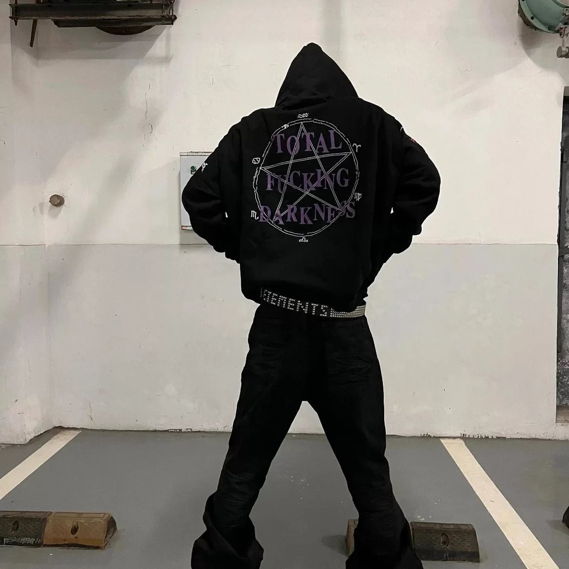 VTM Heavy 2017 Dark Style Pentagram Hoodie Hoodie Men's and Women's Loose Hoodie Black Jacket
