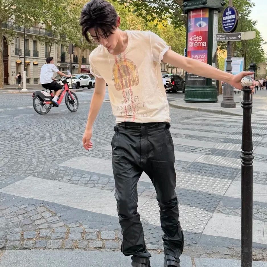 [Preview] HELMUT LANG slim-fit coated zipper waxed overalls Cortis Um Sung-hyun same style