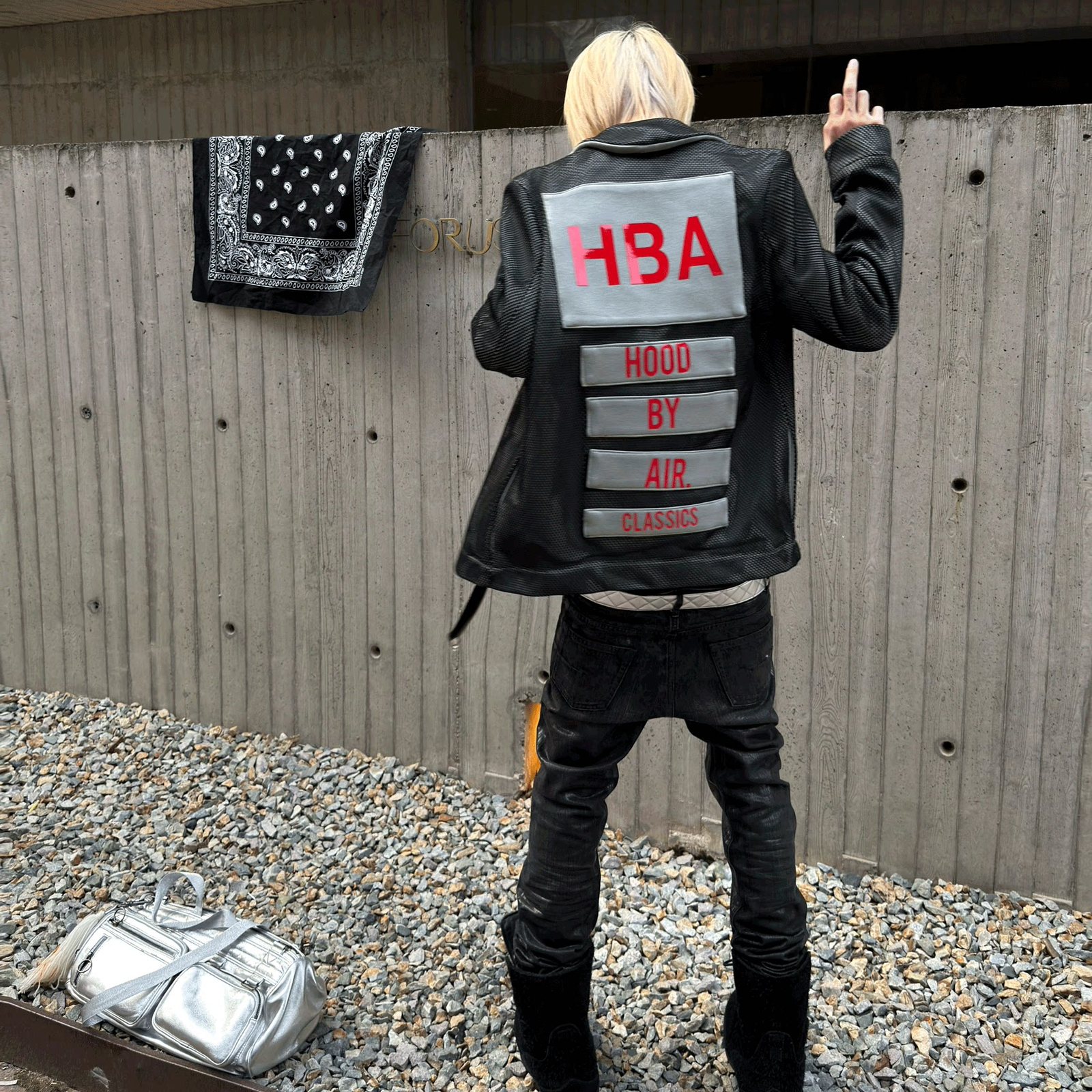 Hood by air 15fw mesh Velcro slim fit jacket playboicarti same style skinny