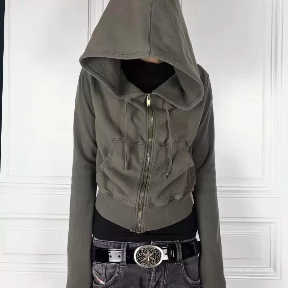 VG Archive single product FW15 brown mountain hoodie short slim wizard hoodie