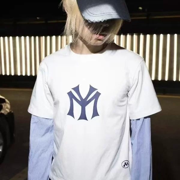 Mowalola "MY" City show shirt fake two pieces with inner artifact pure cotton slim fit same style for men and women