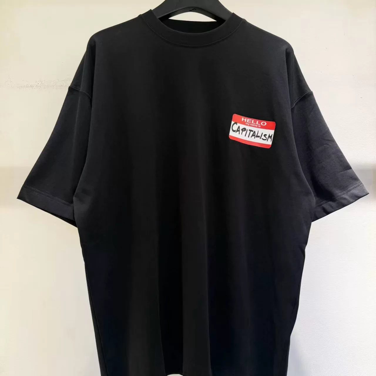 VETEMENTS black letter printed short-sleeved T-shirt for men and women, loose oversize top 26ss