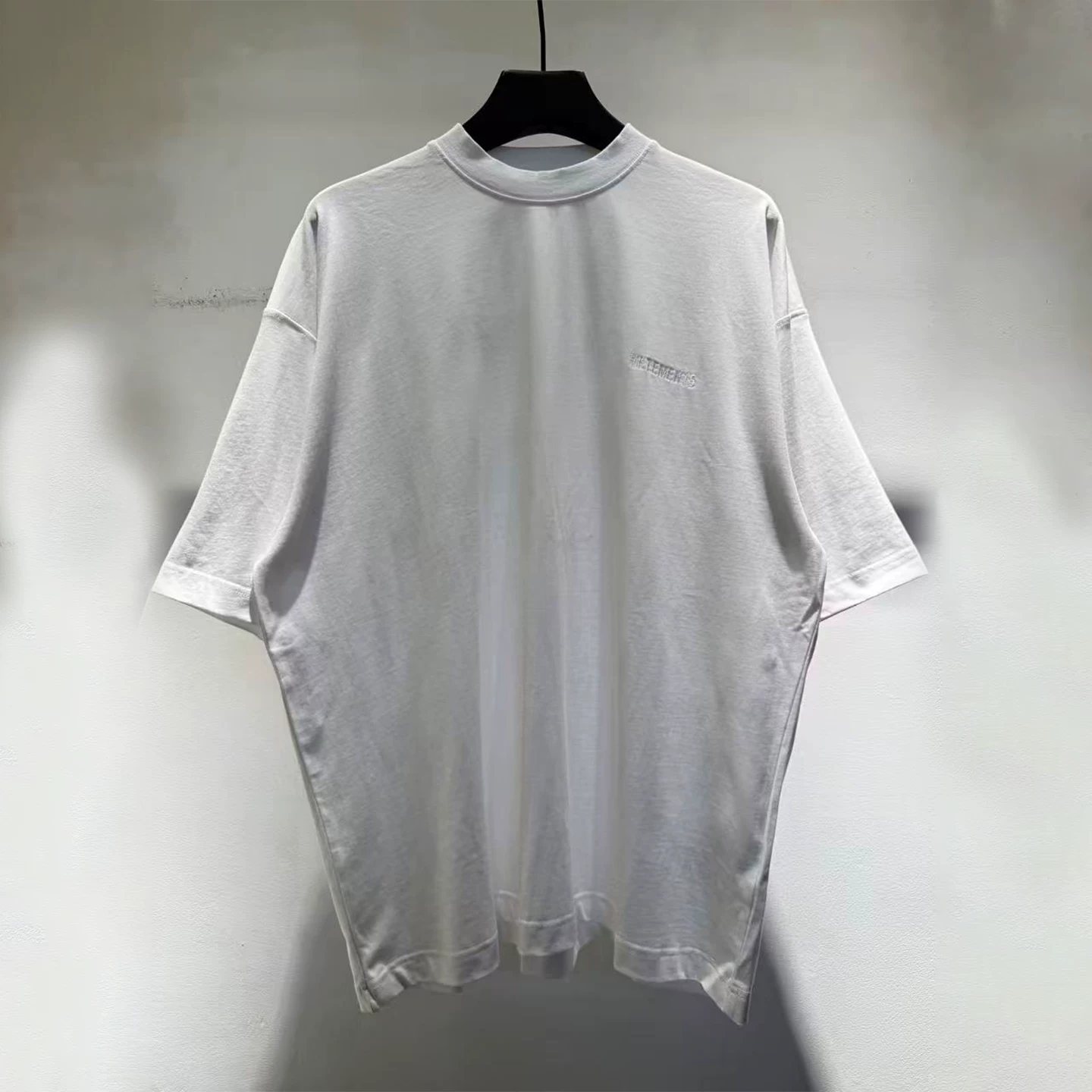 VTM 26SS heavy cotton embroidered small logo short-sleeved T-shirt men's loose round neck white versatile trendy top