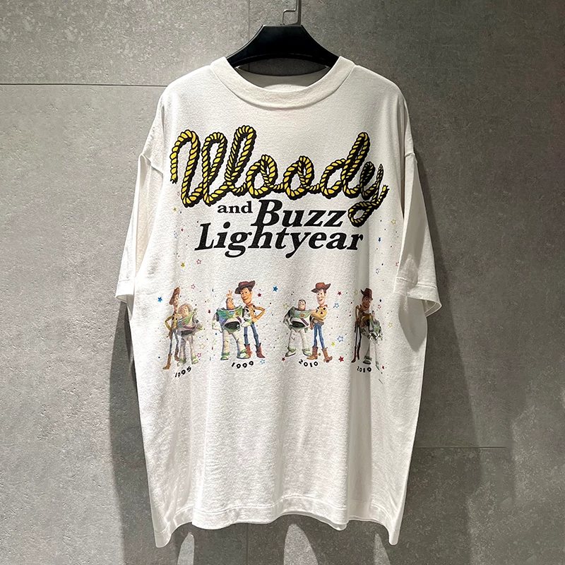 Saint Toy Story joint short-sleeved T-shirt for men and women trendy brand animation printed loose high street style top