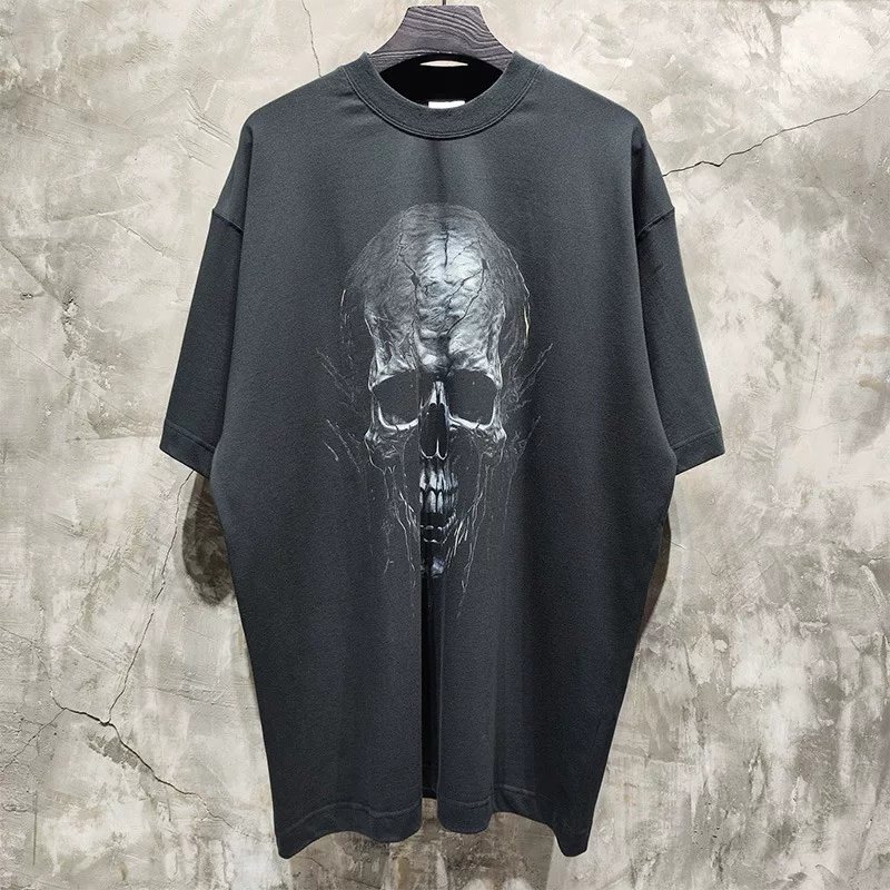 VETEMENTS Skull dark style black skull print short-sleeved super loose VTM men's and women's T-shirt