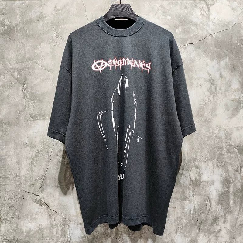 2024 Spot VETEMENTS MMXXV Death Scythe Black Men and Women Extra Large OS Loose VTM Short Sleeve T-Shirt