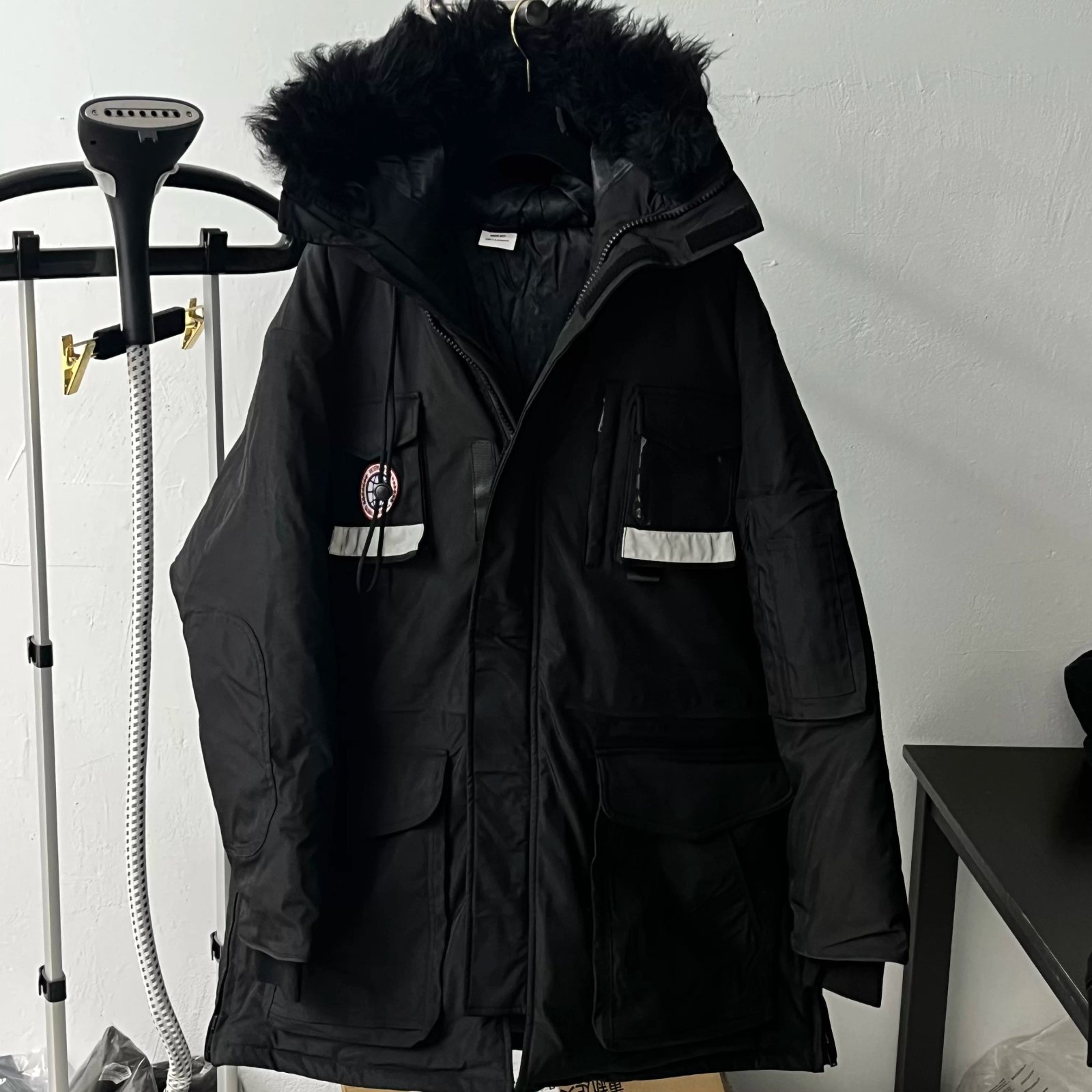 VETEMENTS Winter Wolf Fur Collar Chapter Zipper Oversized Loose Coat VTM Men's and Women's Cotton Jacket Parka