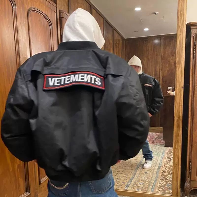 VETEMENTS autumn and winter chapter embroidery security bomber bomber cotton jacket VTM men's and women's jacket trendy