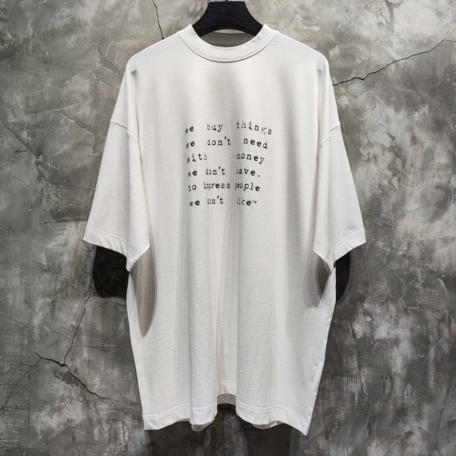 VETEMENTS white slogan T-shirt 25ss new We Buy Things men and women extra large VTM round neck short sleeves