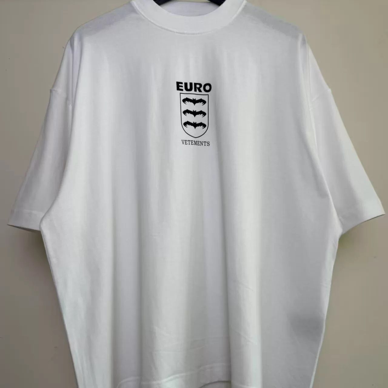 VETEMENTS new EURO new bat print simple cotton round neck loose short-sleeved T-shirt for men and women