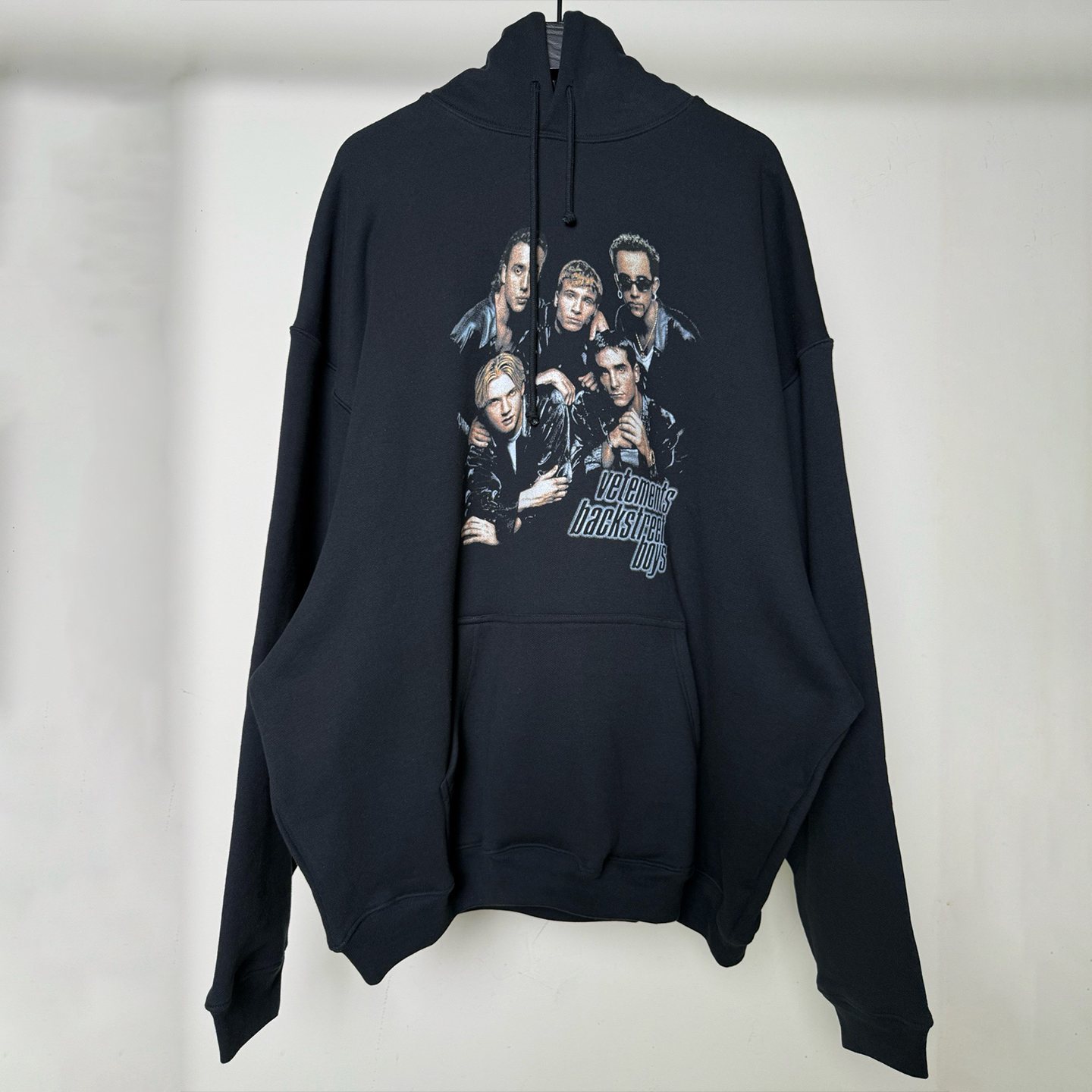 VETEMENTS 25FW heavy washed distressed VETEMENTS band printed loose hooded sweatshirt for men and women